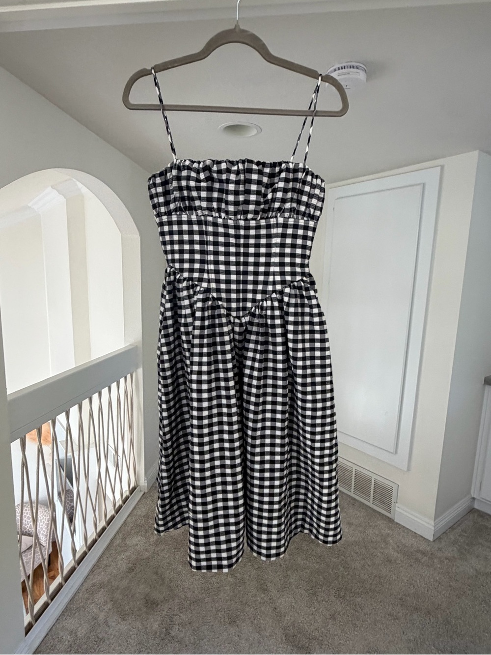 Ronny Kobo Barrett dress in Black & White Gingham Midi Dress Small - Picture 4 of 7